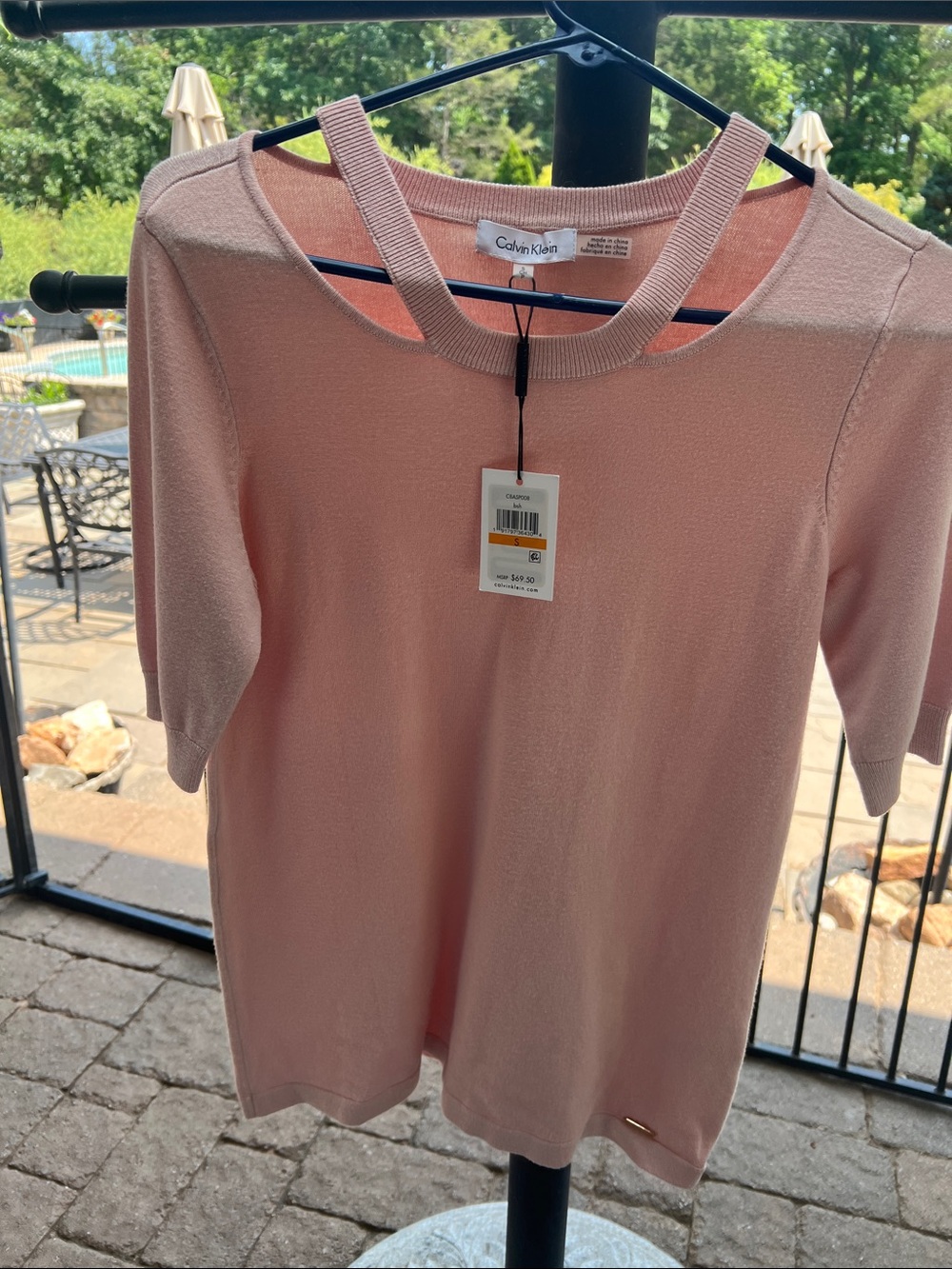 Calvin Klein Dusty Pink Short Sleeve Knit Top
